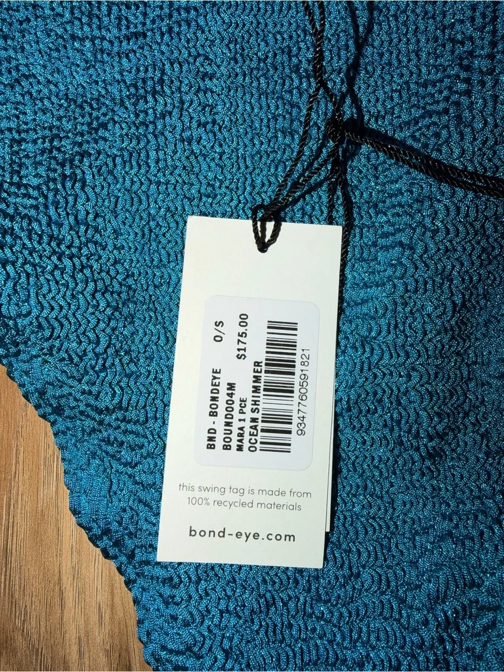 Bond-eye O/S Maria One piece in Ocean Shimmer